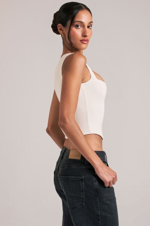 Modal Square-Neck Top in Ivory - Image 3