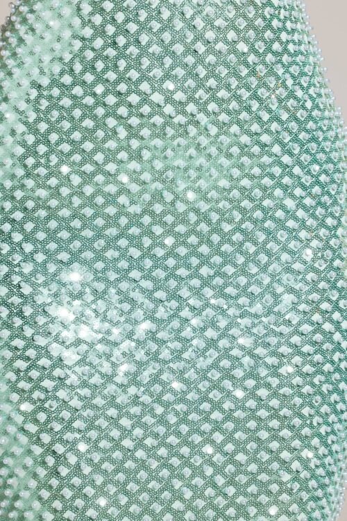 Embellished Cowl-Neck Maxi Dress in Aqua Blue - Image 4