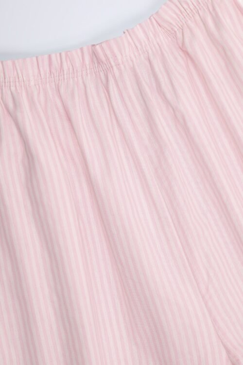Wide-Leg Cotton-Poplin Trousers in Pink White Stripe - Image 6