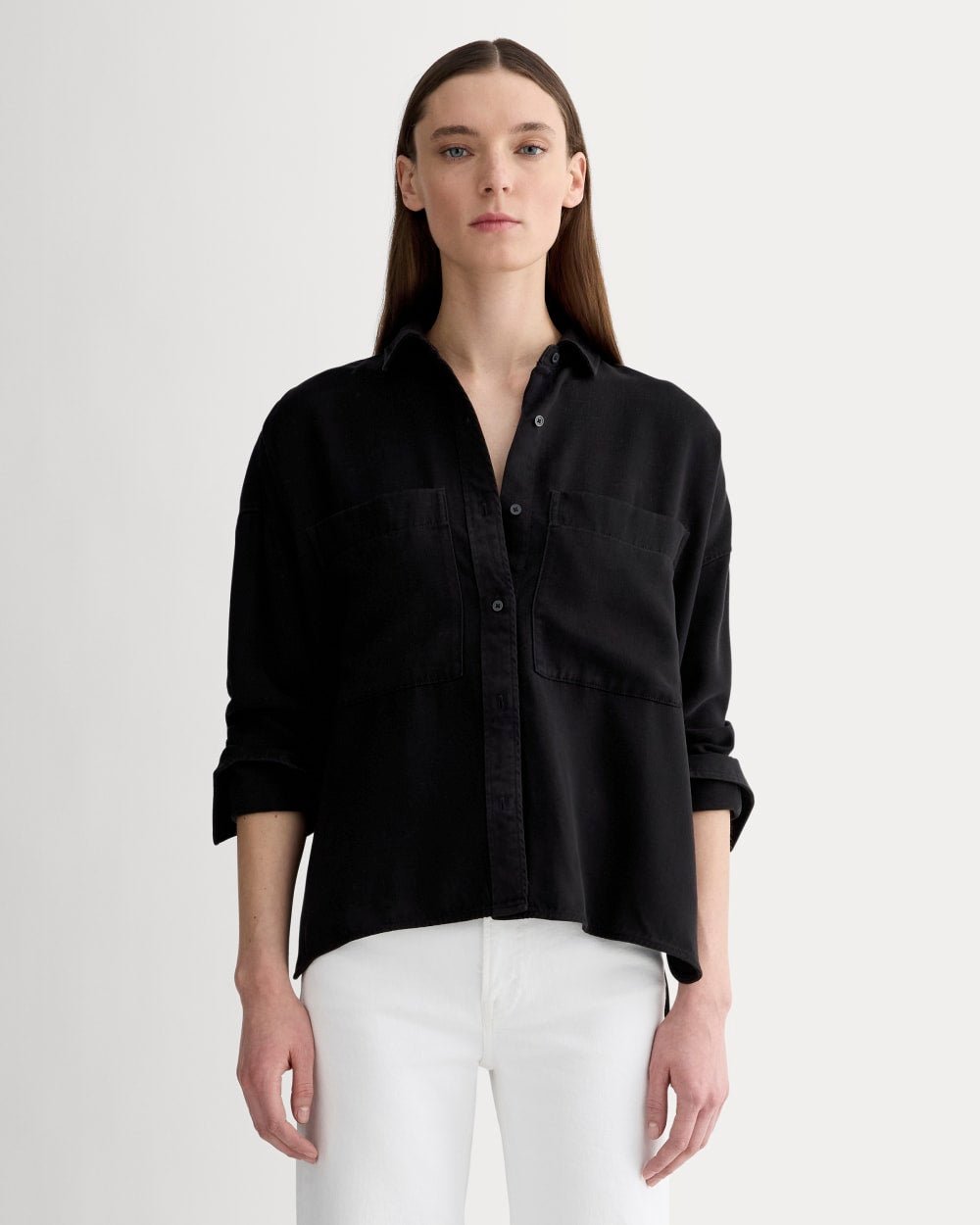6a5e011e_5702 The Boxy Overshirt in Buttersoft | Black - Image 1