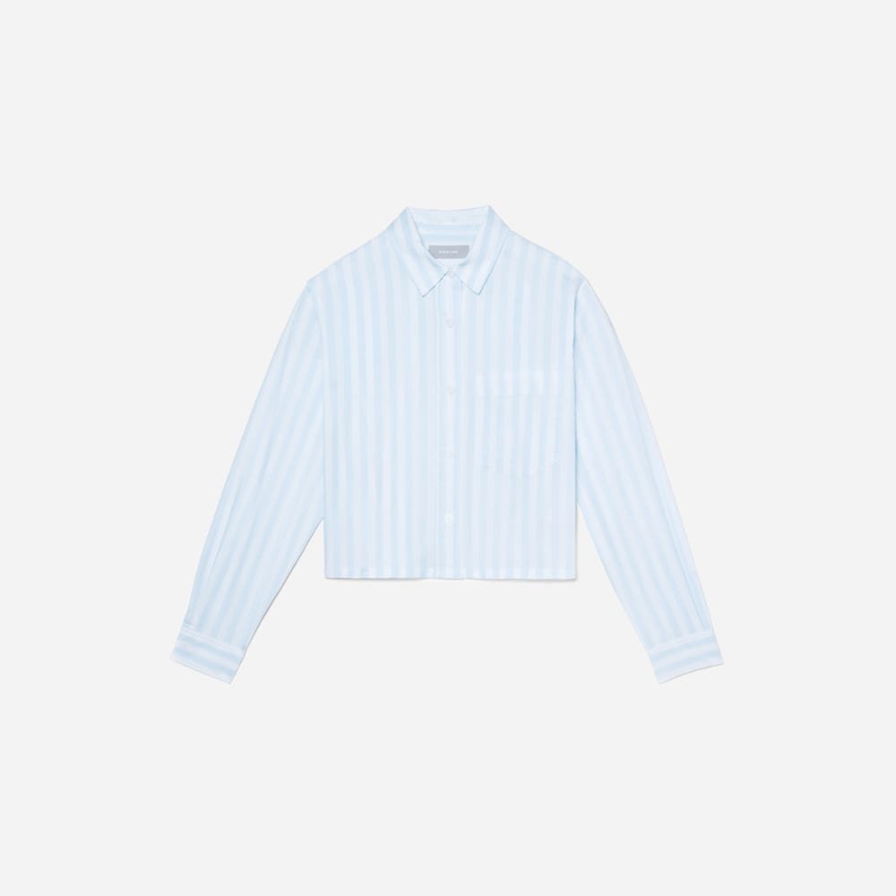 74909aa6_2157 The Way-Short Shirt in Silky Cotton | Mariner Blue / White - Image 1