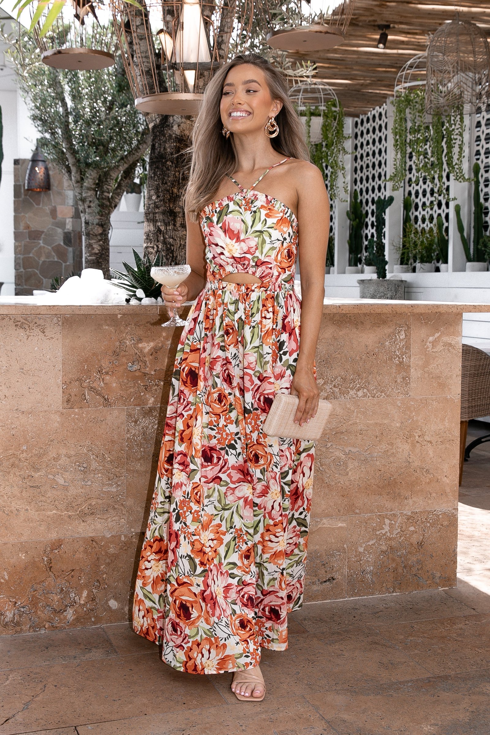 petal-and-pup-usa-dresses-madeira-dress-orange-floral-32045297828017 Madeira Dress - Orange Floral - Image 1
